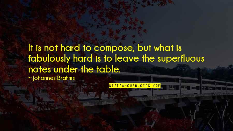 Hard To Leave You Quotes By Johannes Brahms: It is not hard to compose, but what