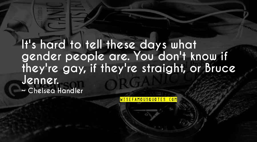 Hard To Tell You Quotes By Chelsea Handler: It's hard to tell these days what gender