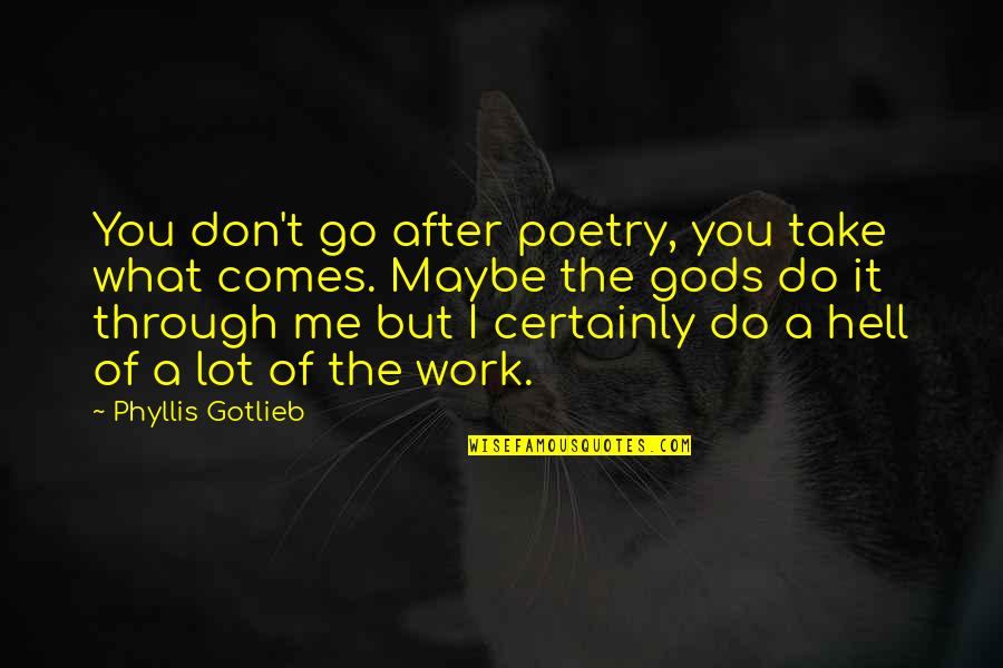 Hard Wording Quotes By Phyllis Gotlieb: You don't go after poetry, you take what