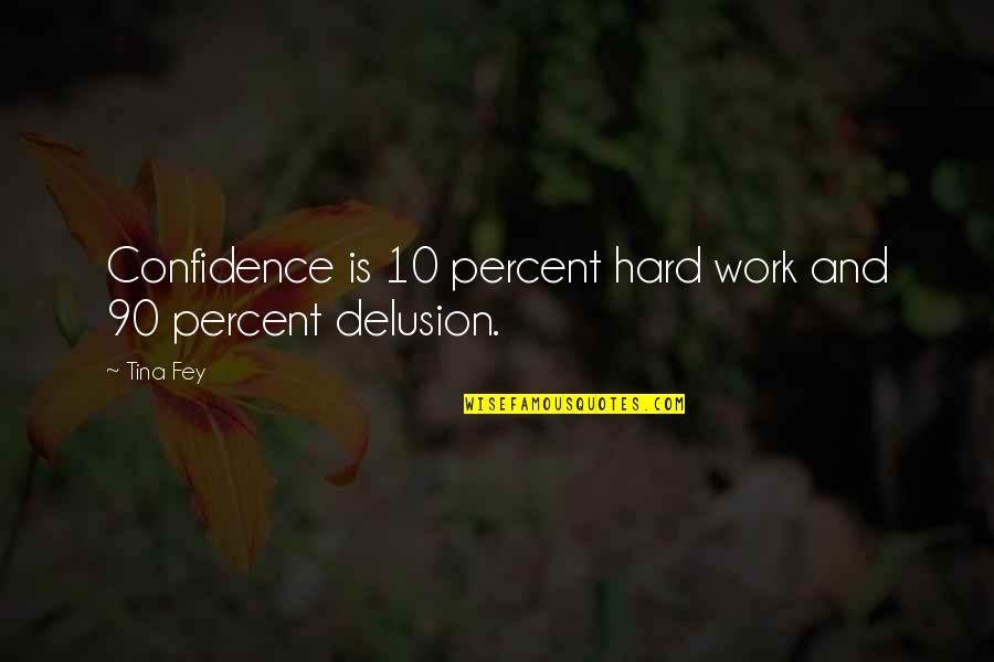 Hard Work And Confidence Quotes By Tina Fey: Confidence is 10 percent hard work and 90