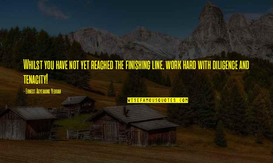 Hard Work And Diligence Quotes By Ernest Agyemang Yeboah: Whilst you have not yet reached the finishing
