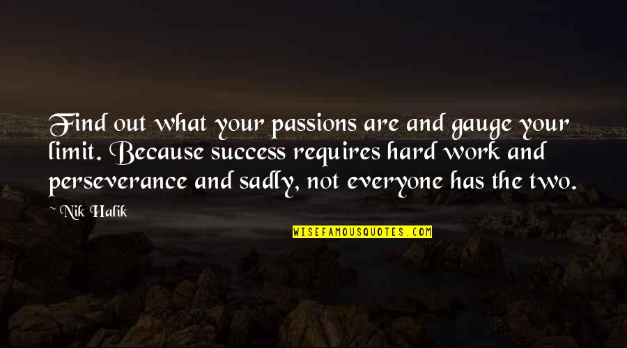 Hard Work And Passion Quotes By Nik Halik: Find out what your passions are and gauge