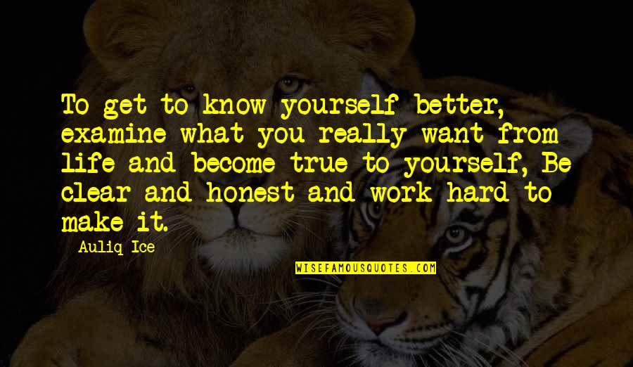 Hard Work And Success In Life Quotes By Auliq Ice: To get to know yourself better, examine what