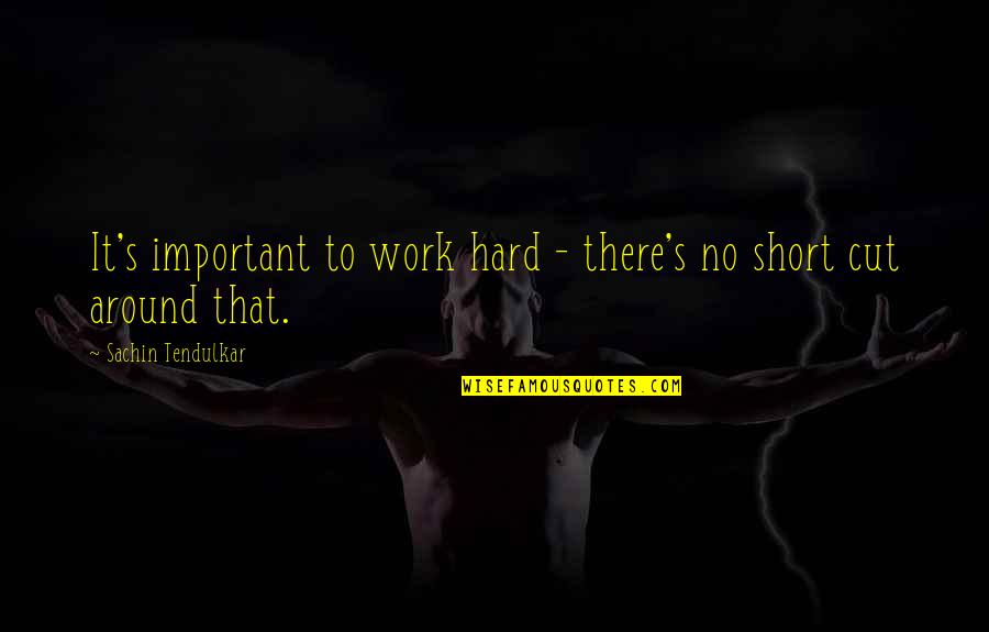 Hard Work And Success In Life Quotes By Sachin Tendulkar: It's important to work hard - there's no