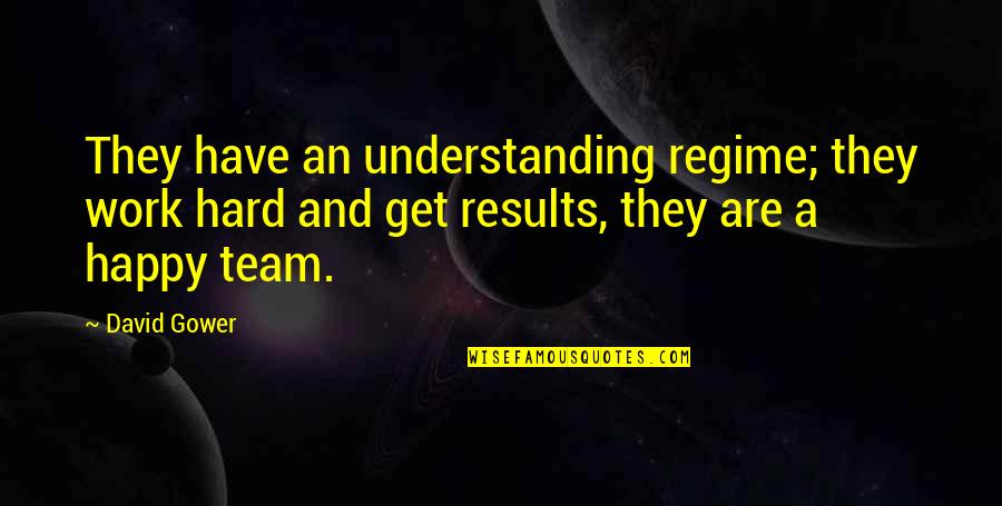 Hard Work And Team Work Quotes By David Gower: They have an understanding regime; they work hard