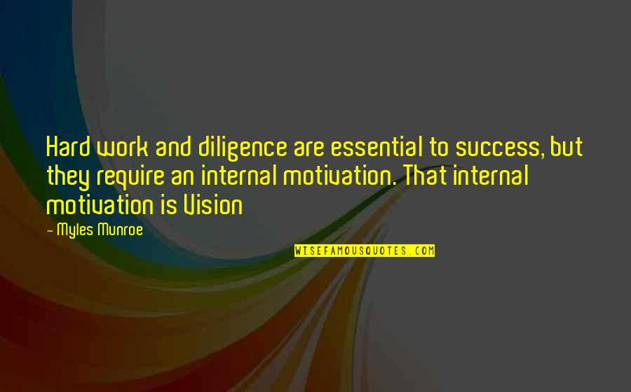 Hard Work Motivation Quotes By Myles Munroe: Hard work and diligence are essential to success,