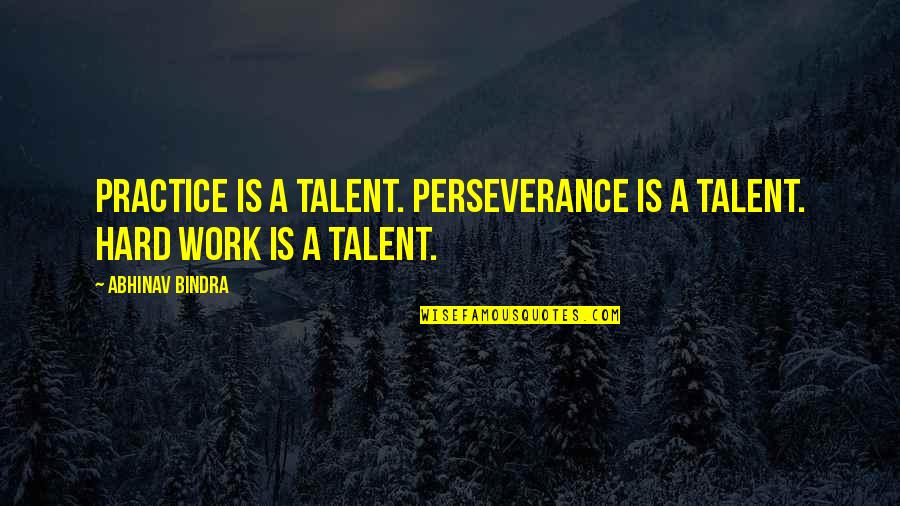 Hard Work Talent Quotes By Abhinav Bindra: Practice is a talent. Perseverance is a talent.