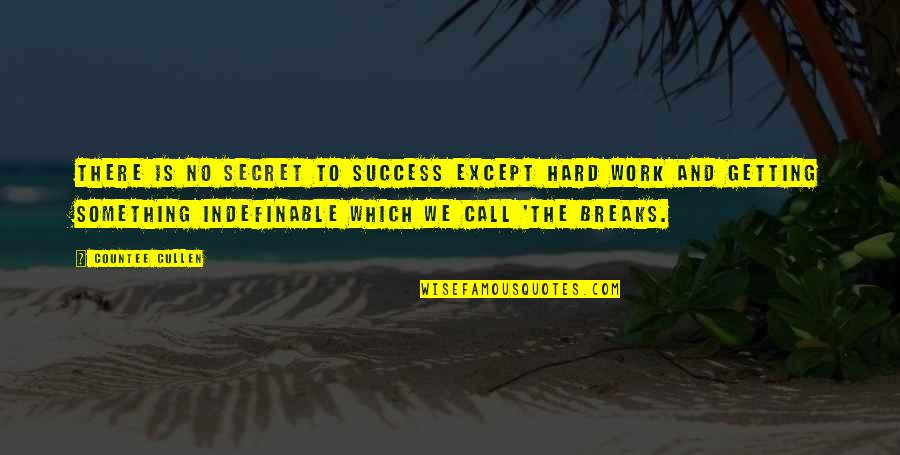 Hard Work To Success Quotes By Countee Cullen: There is no secret to success except hard