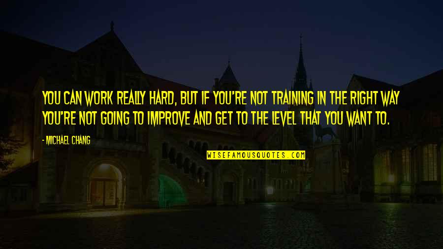 Hard Work Training Quotes By Michael Chang: You can work really hard, but if you're