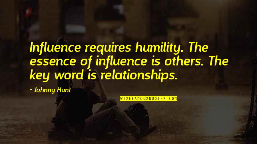 Hard Work Willpower And Dedication Quotes By Johnny Hunt: Influence requires humility. The essence of influence is