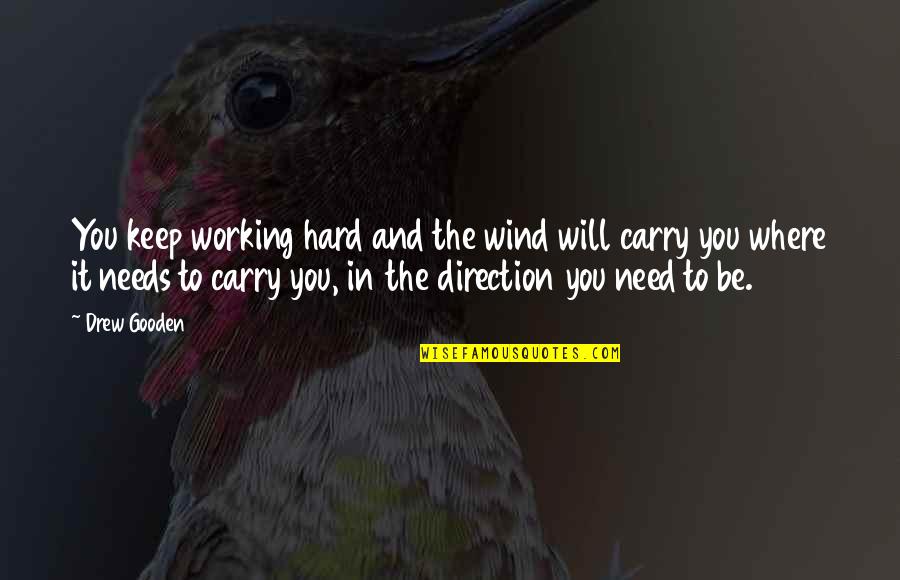 Hard Working Quotes By Drew Gooden: You keep working hard and the wind will