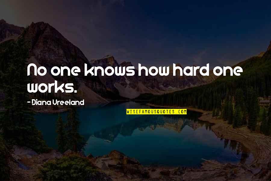 Hard Works Quotes By Diana Vreeland: No one knows how hard one works.