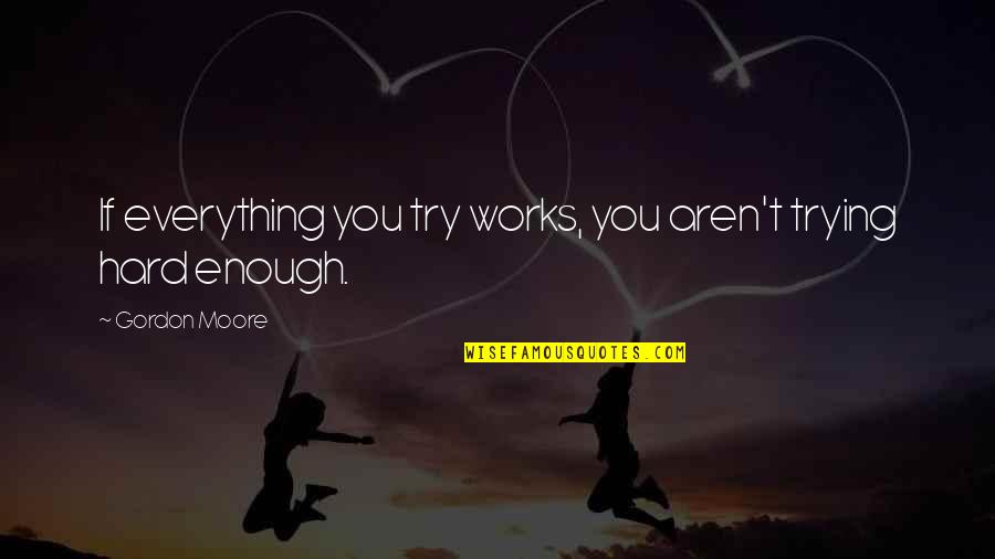 Hard Works Quotes By Gordon Moore: If everything you try works, you aren't trying