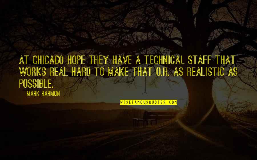 Hard Works Quotes By Mark Harmon: At Chicago Hope they have a technical staff