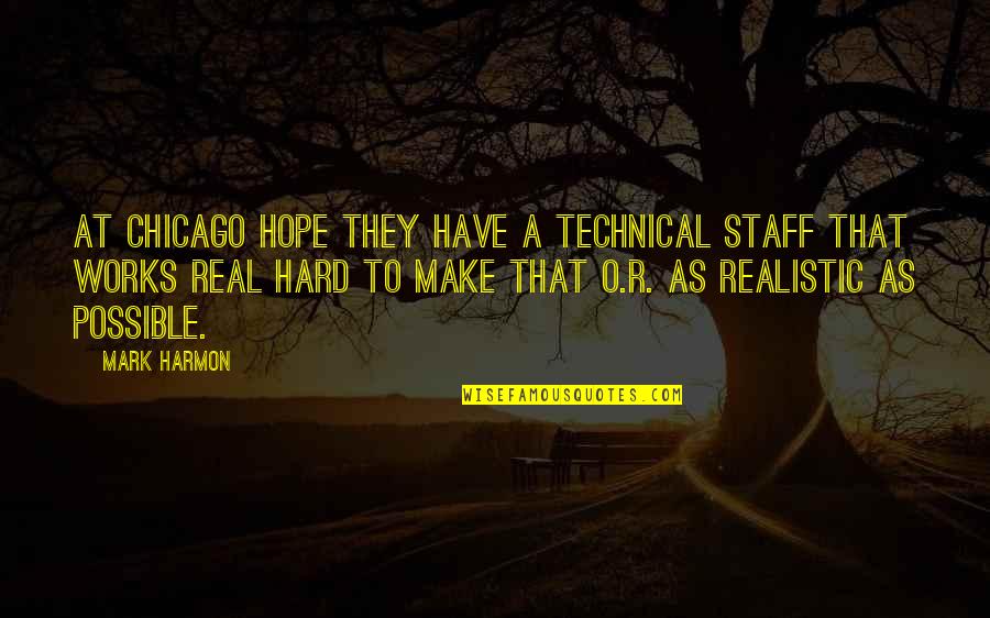 Hard Works Quotes By Mark Harmon: At Chicago Hope they have a technical staff