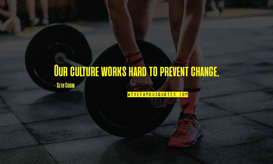 Hard Works Quotes By Seth Godin: Our culture works hard to prevent change.