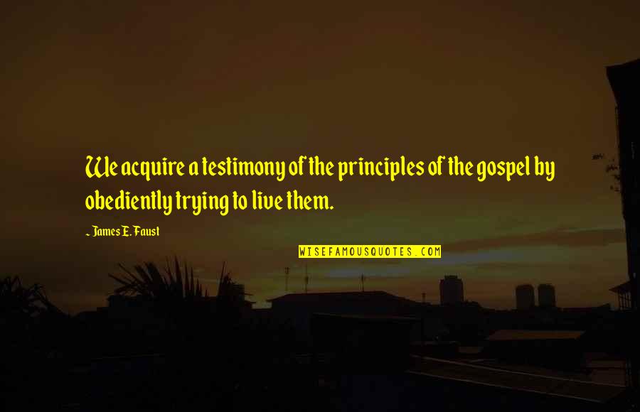 Hardbound Sketchbook Quotes By James E. Faust: We acquire a testimony of the principles of Hardbound Sketchbook Quotes By James E. Faust: We acquire a testimony of the principles of