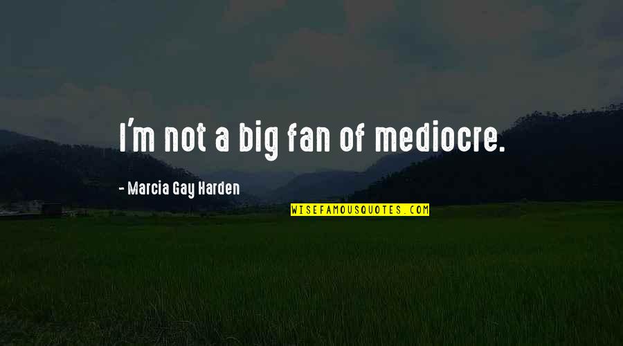Harden'd Quotes By Marcia Gay Harden: I'm not a big fan of mediocre.