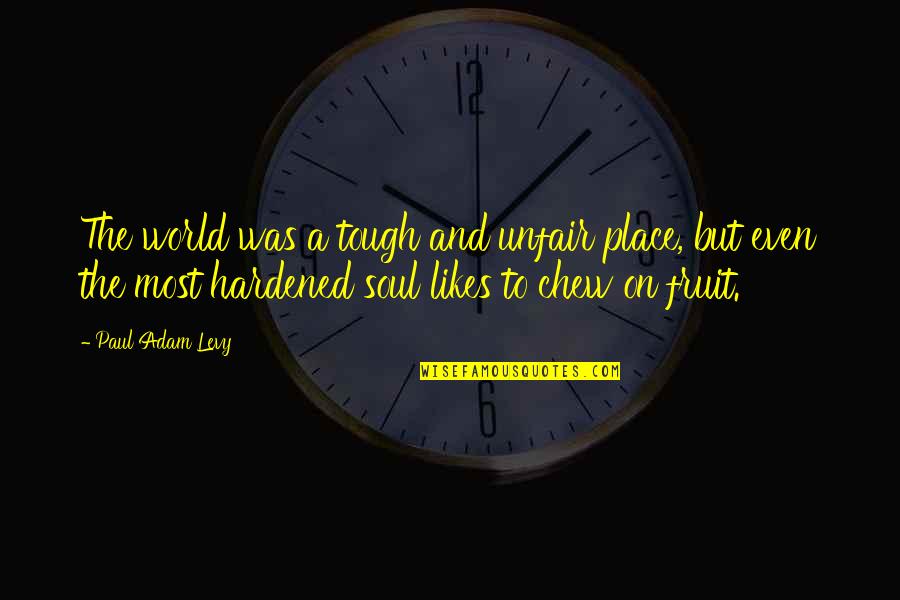 Hardened Quotes By Paul Adam Levy: The world was a tough and unfair place,