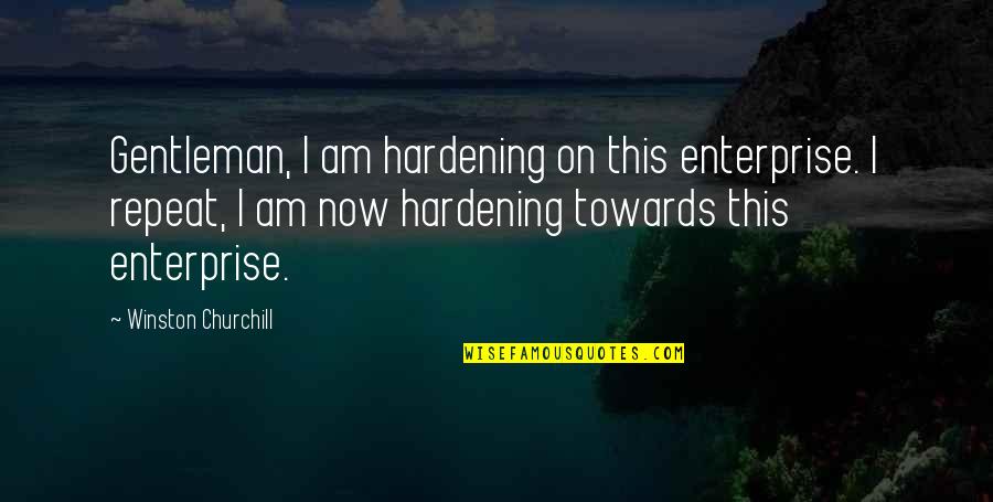 Hardening Quotes By Winston Churchill: Gentleman, I am hardening on this enterprise. I