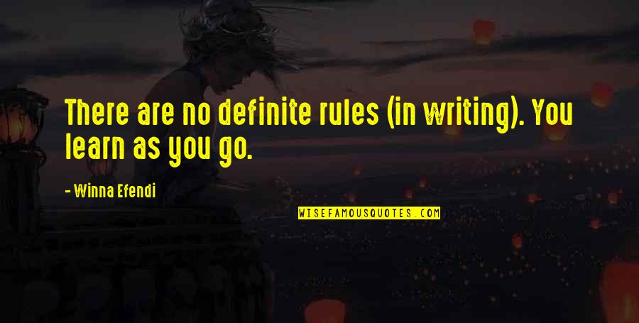 Harder Before It Gets Easier Quotes By Winna Efendi: There are no definite rules (in writing). You