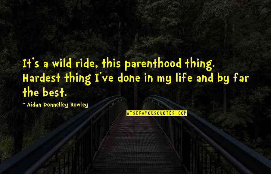 Hardest Thing In Life Quotes By Aidan Donnelley Rowley: It's a wild ride, this parenthood thing. Hardest