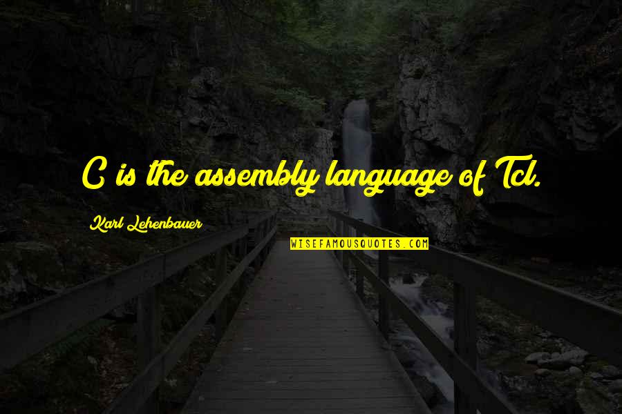 Hardest Thing In Love Quotes By Karl Lehenbauer: C is the assembly language of Tcl.