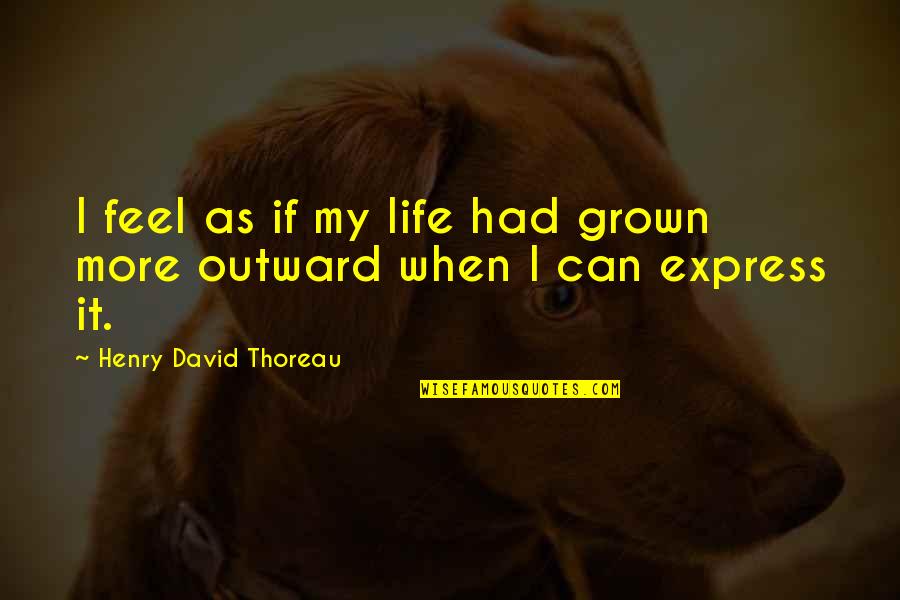 Hardesters Cobb Quotes By Henry David Thoreau: I feel as if my life had grown