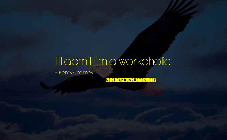 Hardflip Trick Quotes By Kenny Chesney: I'll admit I'm a workaholic.