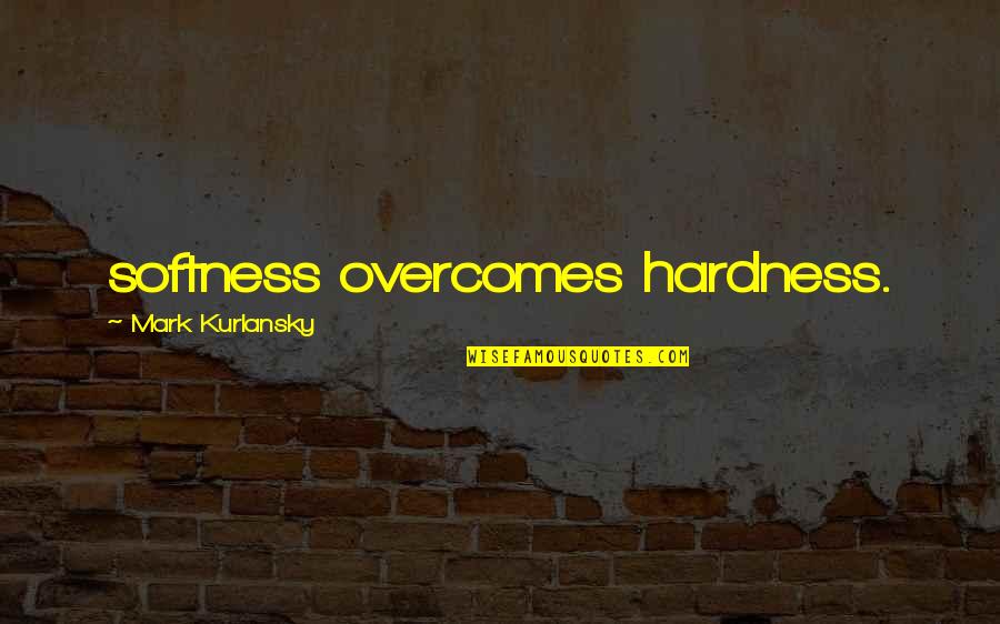 Hardness Quotes By Mark Kurlansky: softness overcomes hardness.