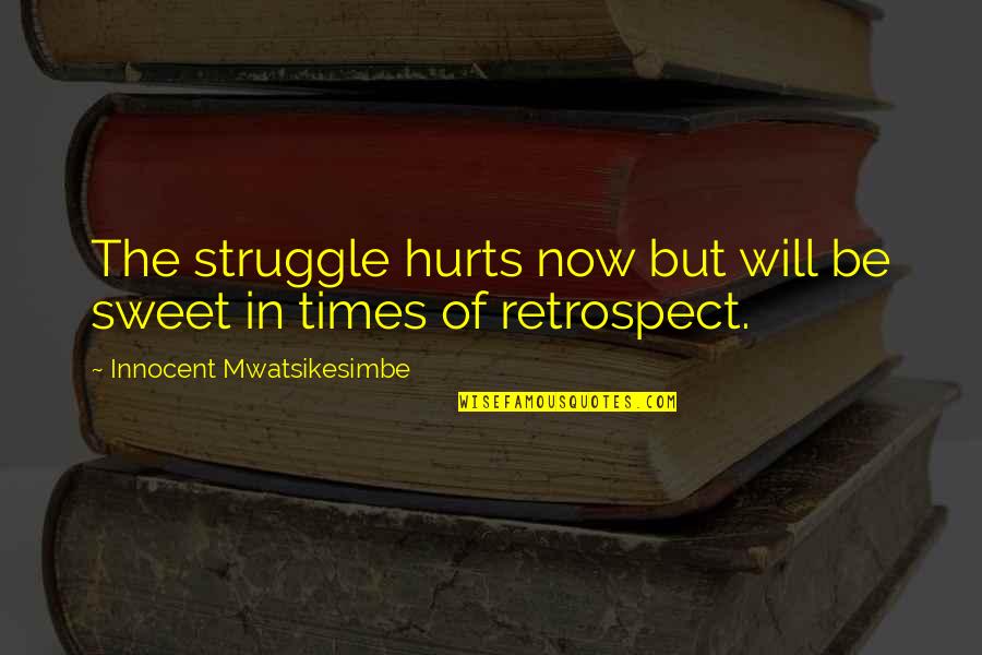 Hardship And Struggle Quotes By Innocent Mwatsikesimbe: The struggle hurts now but will be sweet