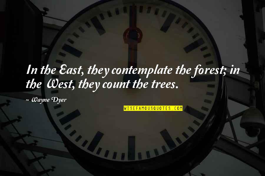 Hardship Building Character Quotes By Wayne Dyer: In the East, they contemplate the forest; in
