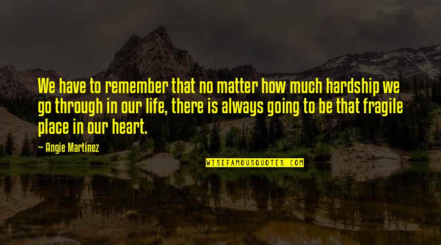 Hardship In Life Quotes By Angie Martinez: We have to remember that no matter how