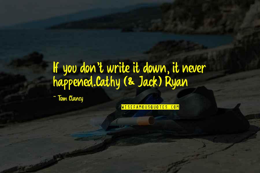 Hardships Of War Quotes By Tom Clancy: If you don't write it down, it never