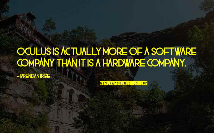 Hardware's Quotes By Brendan Iribe: Oculus is actually more of a software company