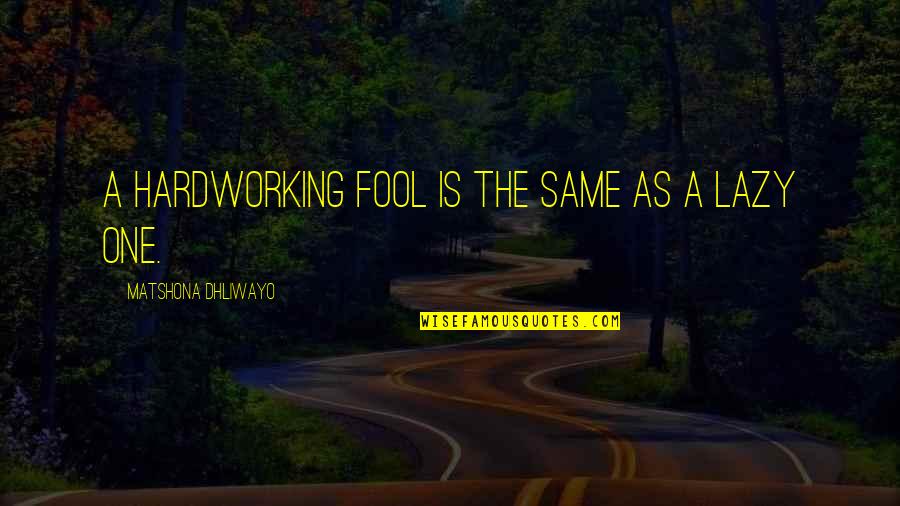 Hardworking Quotes By Matshona Dhliwayo: A hardworking fool is the same as a