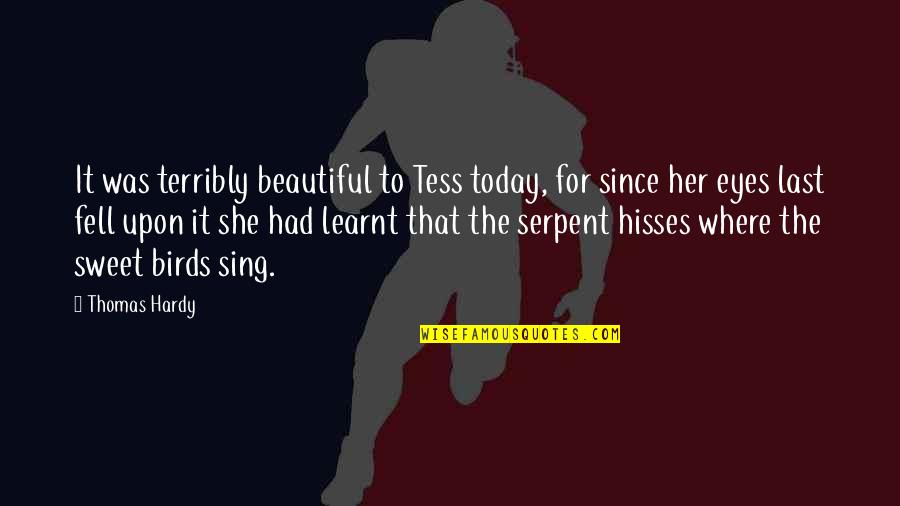 Hardy Quotes By Thomas Hardy: It was terribly beautiful to Tess today, for
