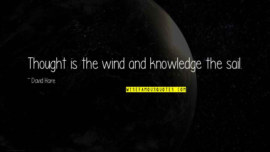 Hare Quotes By David Hare: Thought is the wind and knowledge the sail.