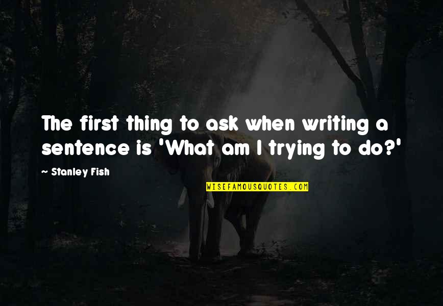 Hare Talk Quotes By Stanley Fish: The first thing to ask when writing a