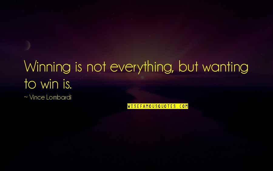 Hargai Seseorang Quotes By Vince Lombardi: Winning is not everything, but wanting to win