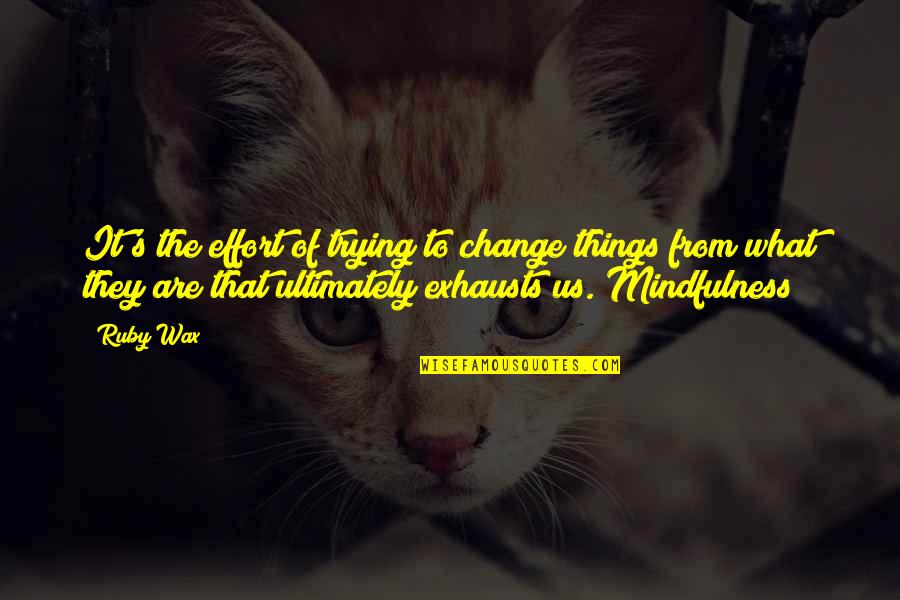 Hari Hari Pasar Quotes By Ruby Wax: It's the effort of trying to change things Hari Hari Pasar Quotes By Ruby Wax: It's the effort of trying to change things