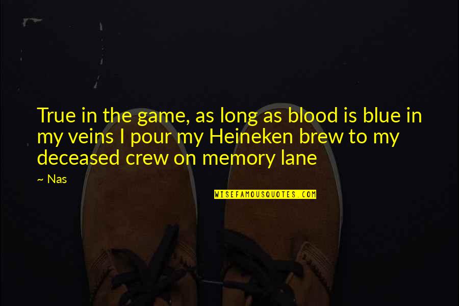 Harigae Mina Quotes By Nas: True in the game, as long as blood