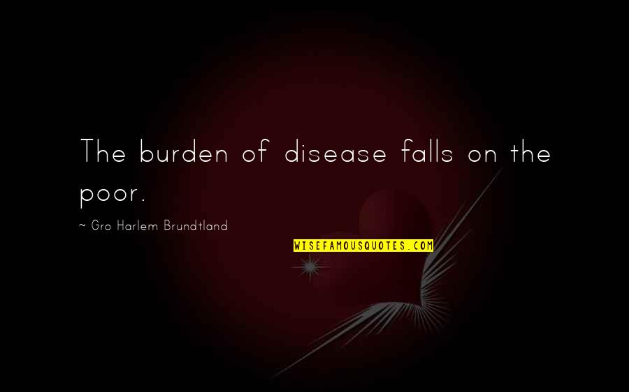 Harlem Quotes By Gro Harlem Brundtland: The burden of disease falls on the poor.