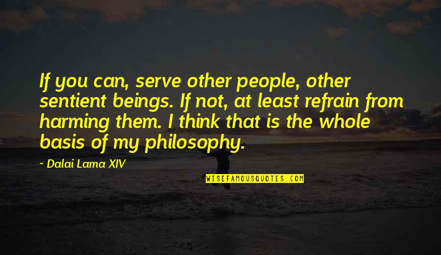Harming Others Quotes By Dalai Lama XIV: If you can, serve other people, other sentient