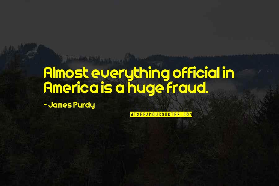 Harmison Wide Quotes By James Purdy: Almost everything official in America is a huge