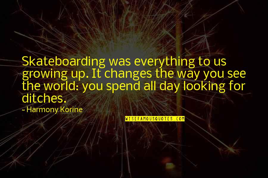 Harmony In This World Quotes By Harmony Korine: Skateboarding was everything to us growing up. It