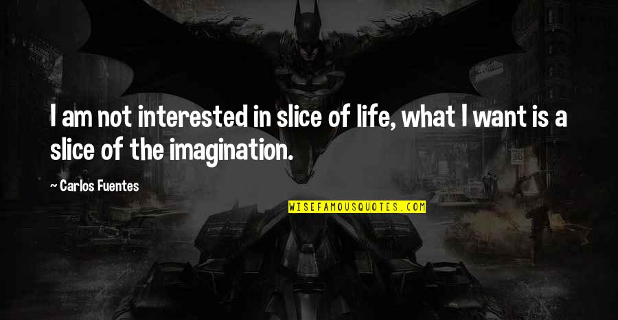 Harnais Canicross Quotes By Carlos Fuentes: I am not interested in slice of life,