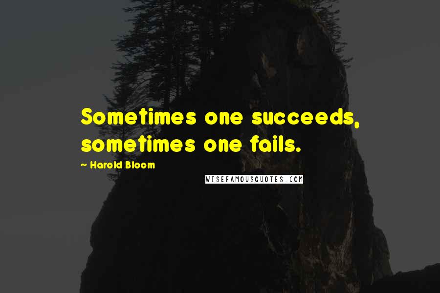 Harold Bloom quotes: Sometimes one succeeds, sometimes one fails.