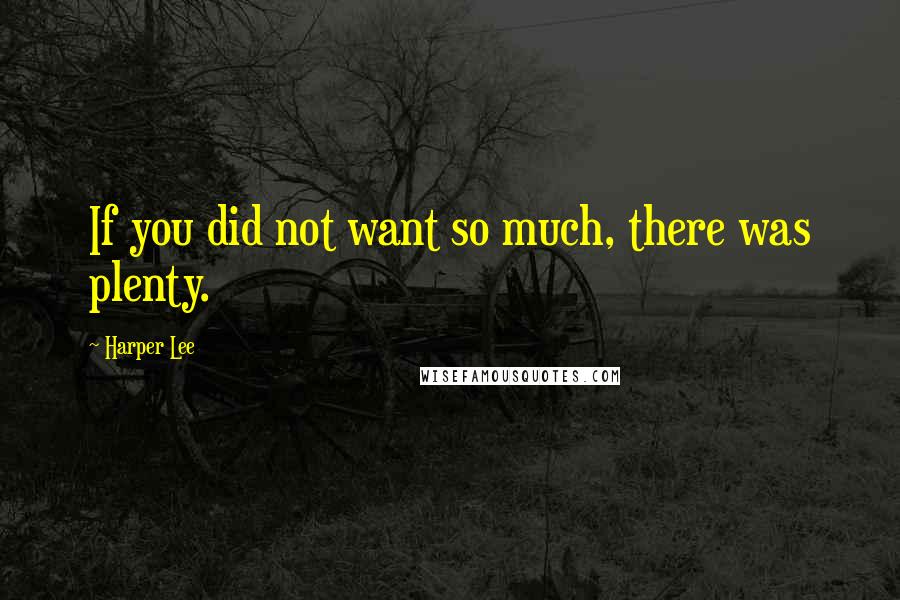 Harper Lee quotes: If you did not want so much, there was plenty.