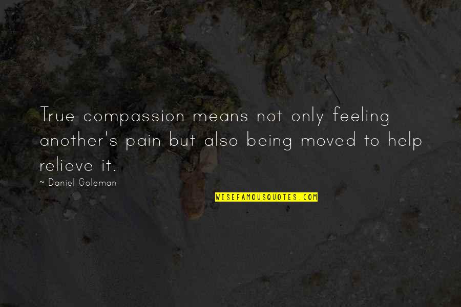 Harpists Quotes By Daniel Goleman: True compassion means not only feeling another's pain